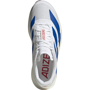 adidas Men's Adizero EVO SL Running Shoes Cloud White / Royal Blue / Pure Ruby - achilles heel