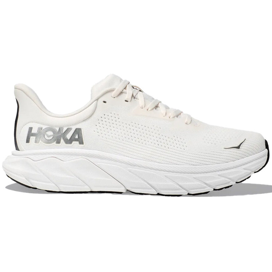 Hoka Men's Arahi 7 Running Shoes Blanc De Blanc / Steel Wool - achilles heel