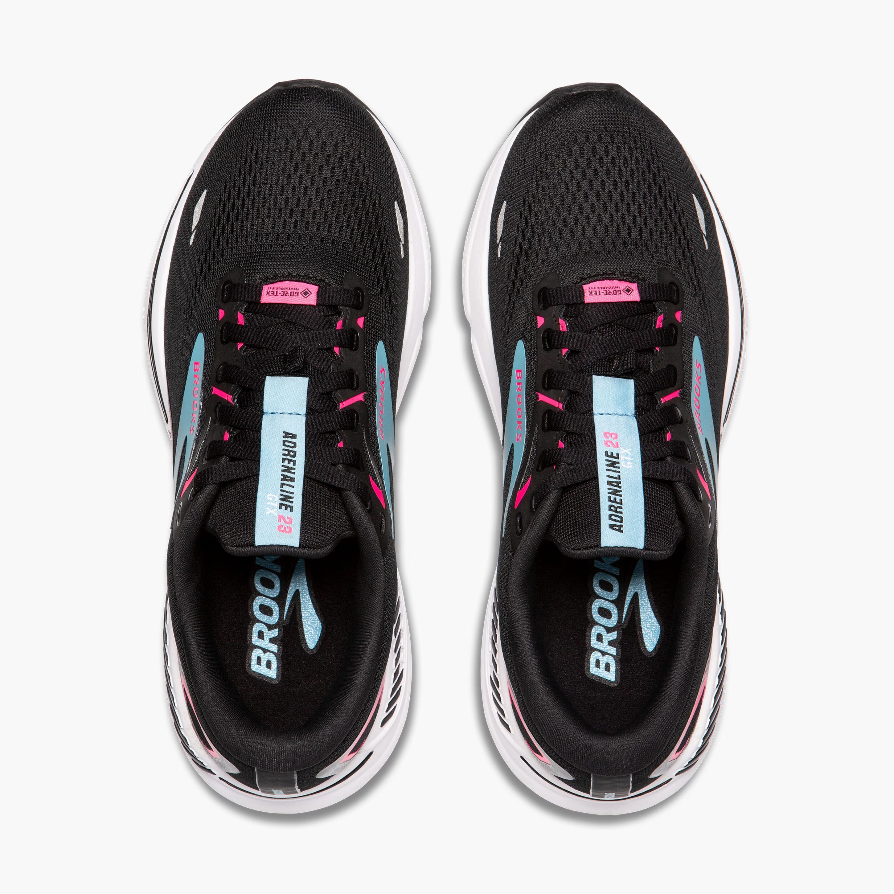 Brooks Women's Adrenaline GTS 23 GORE-TEX Running Shoes Black / Knockout Pink / Aqua - Achilles Heel