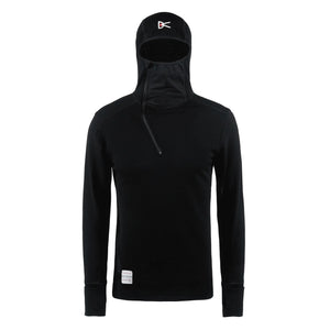 District Vision Men's Hooded Merino Grid Fleece Black - achilles heel