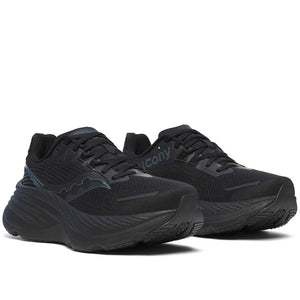 Saucony Women's Hurricane 24 Running Shoes Black / Black - achilles heel