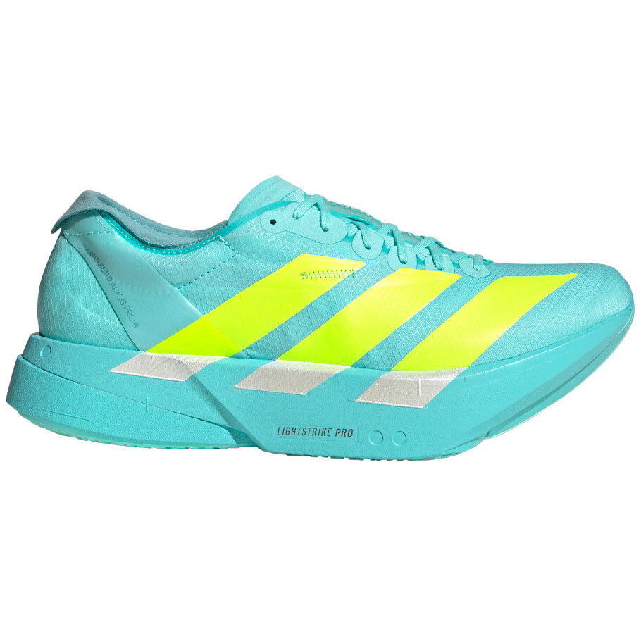 Mens's Adizero Adios Pro 4 Running Shoes Flash Aqua / Lucid Lemon / Mint Ton - Achilles Heel