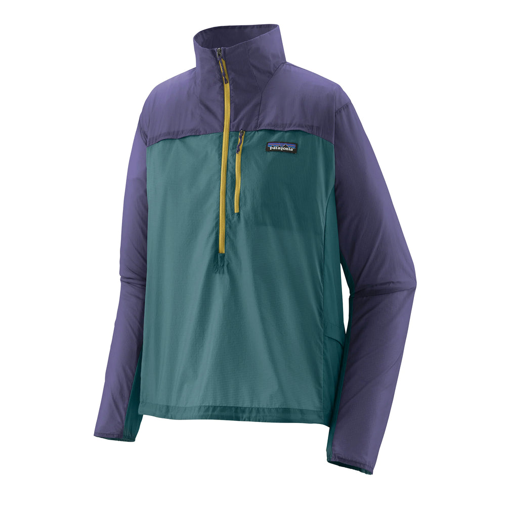 Patagonia Women's Houdini Stash 1/2 Zip Jacket Wetland Blue / Solstice Purple - achilles heel