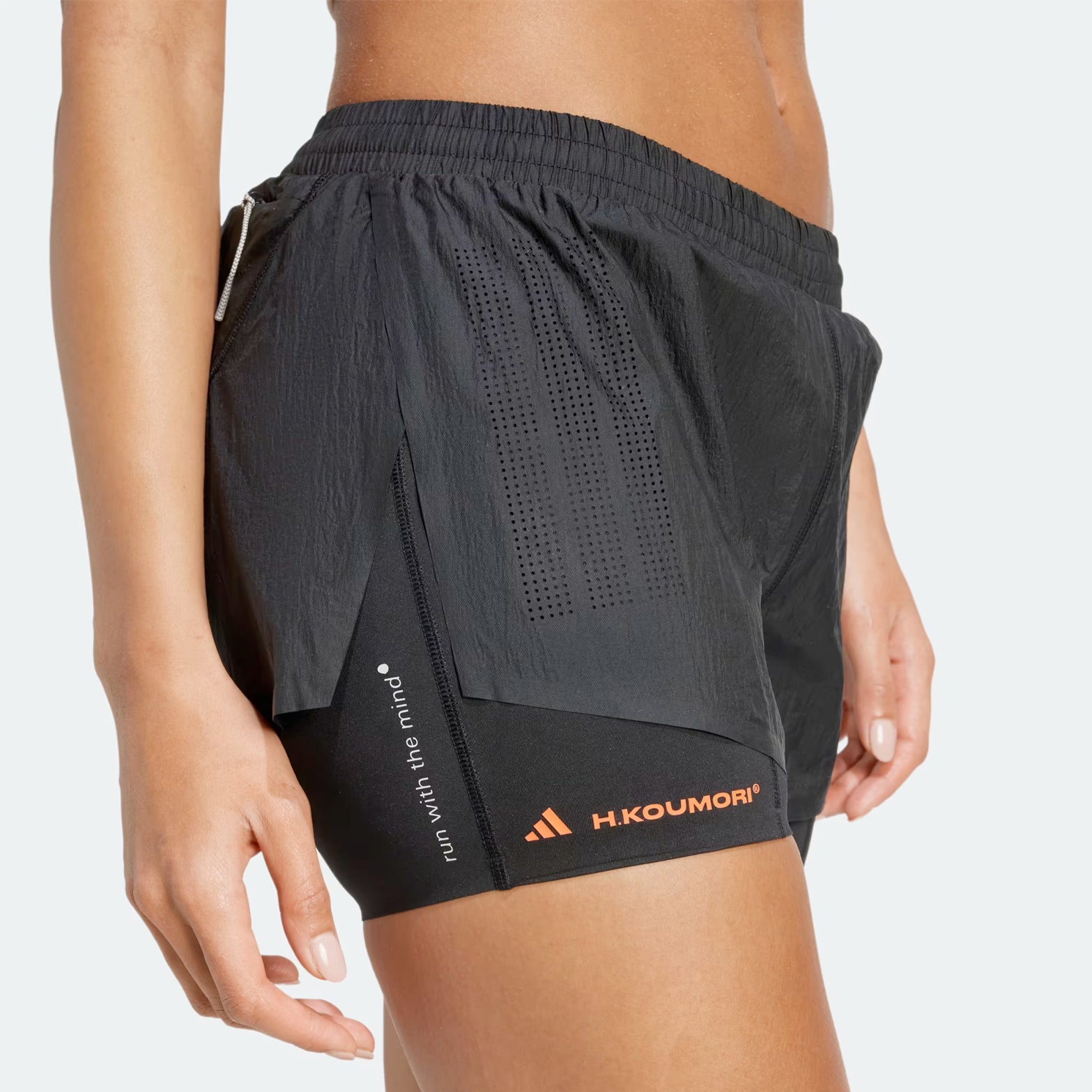 Women's Adi365 H.Koumori Running 2 in 1 Shorts Black - Achilles Heel