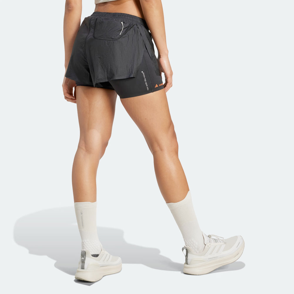 Women's Adi365 H.Koumori Running 2 in 1 Shorts Black - achilles heel