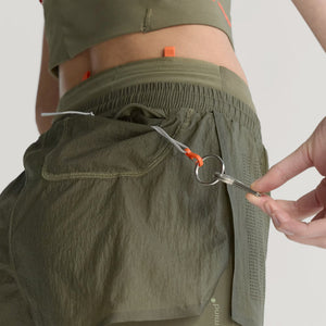 Women's Adi365 H.Koumori Running 2 in 1 Shorts Olive Strata - achilles heel