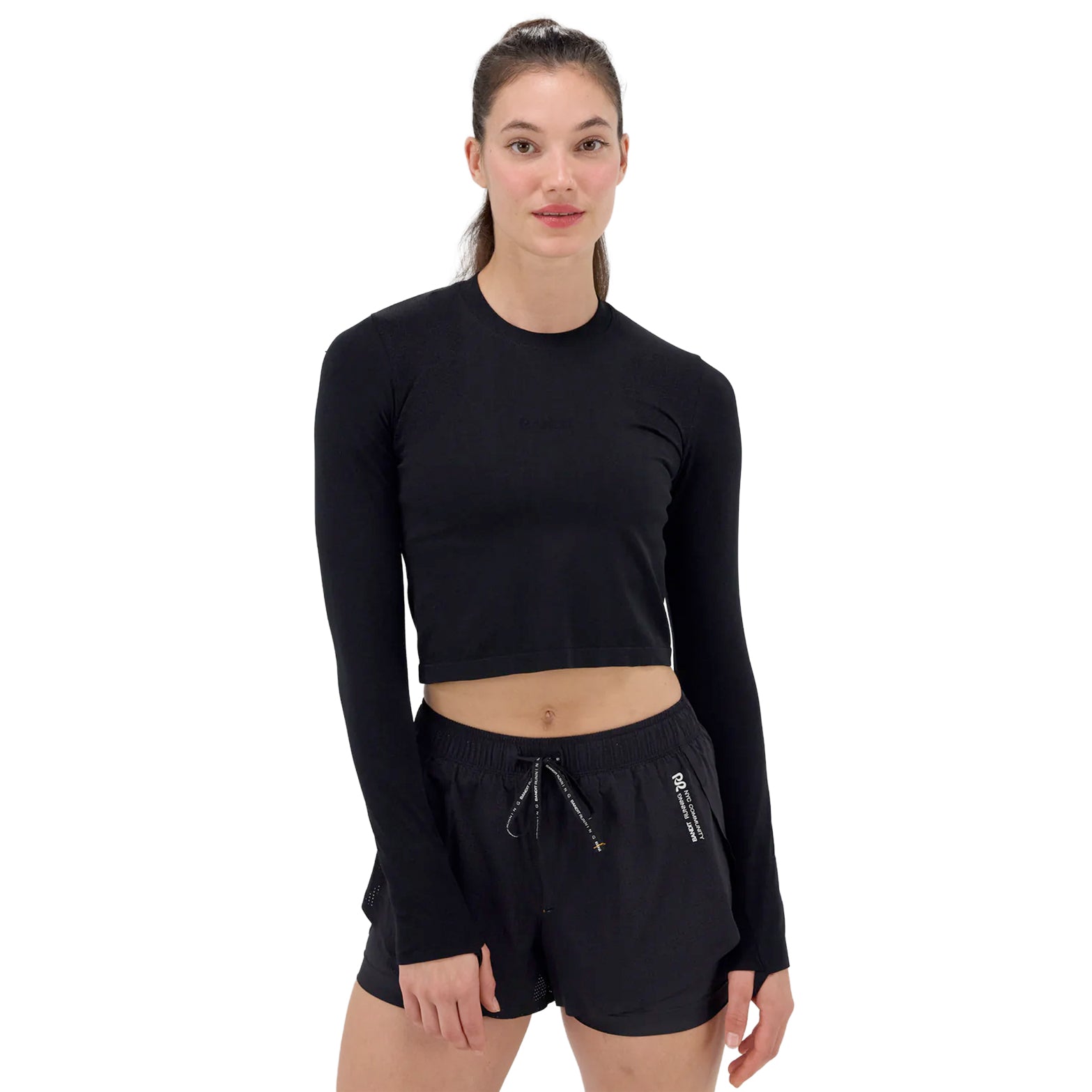 Women's Mercury Seamless Top Cropped Black - Achilles Heel