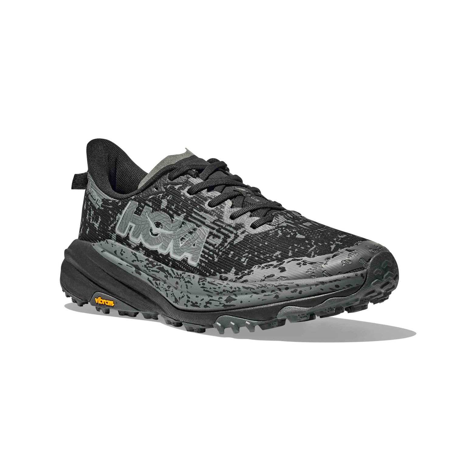 Women's Speedgoat 6 GORE-TEX Wide Fit Trail Running Shoes Black / Outer Orbit - Achilles Heel