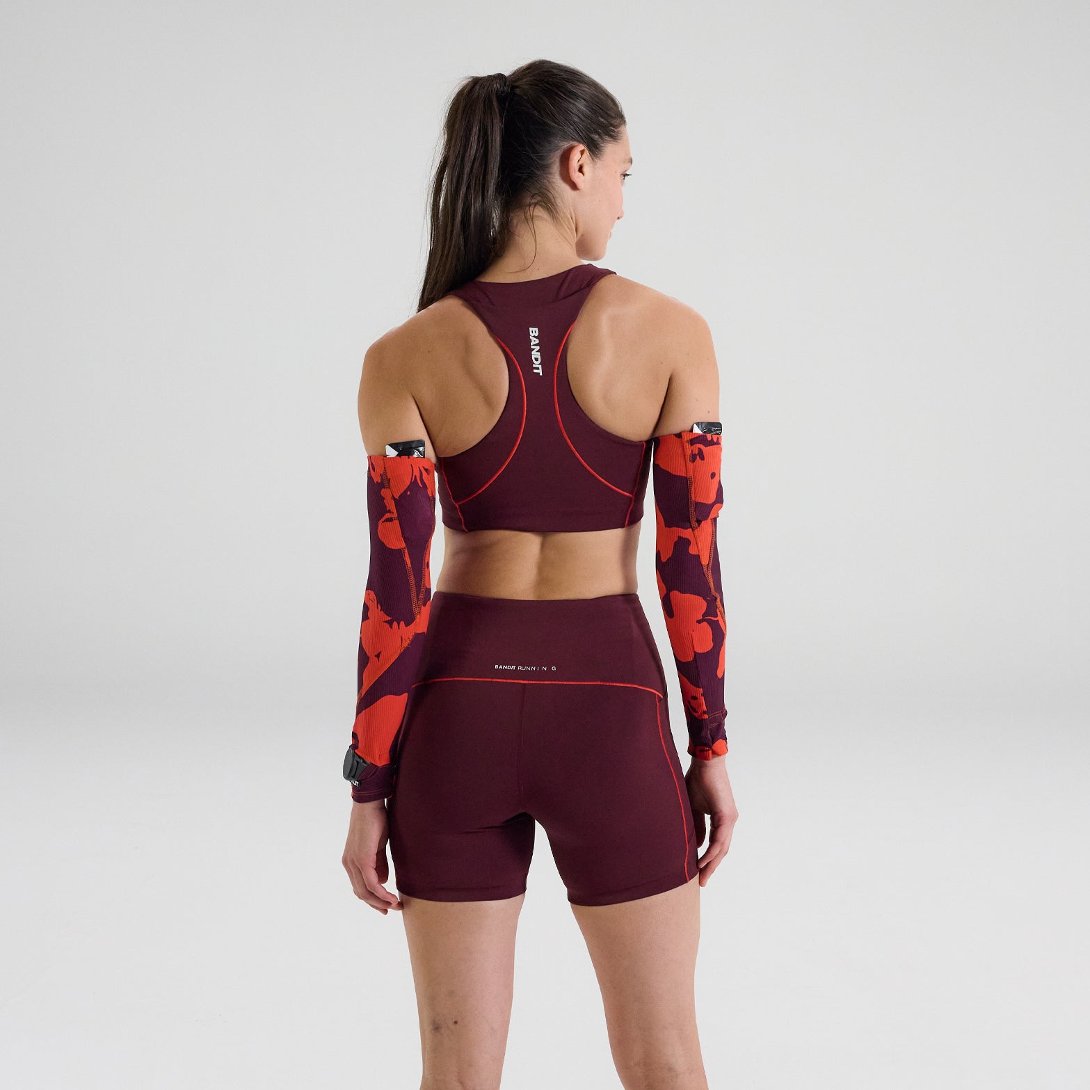 Women's Stamina 5 Inch Pop Stitch High Waist Compression Shorts Fig / Intense Red - Achilles Heel