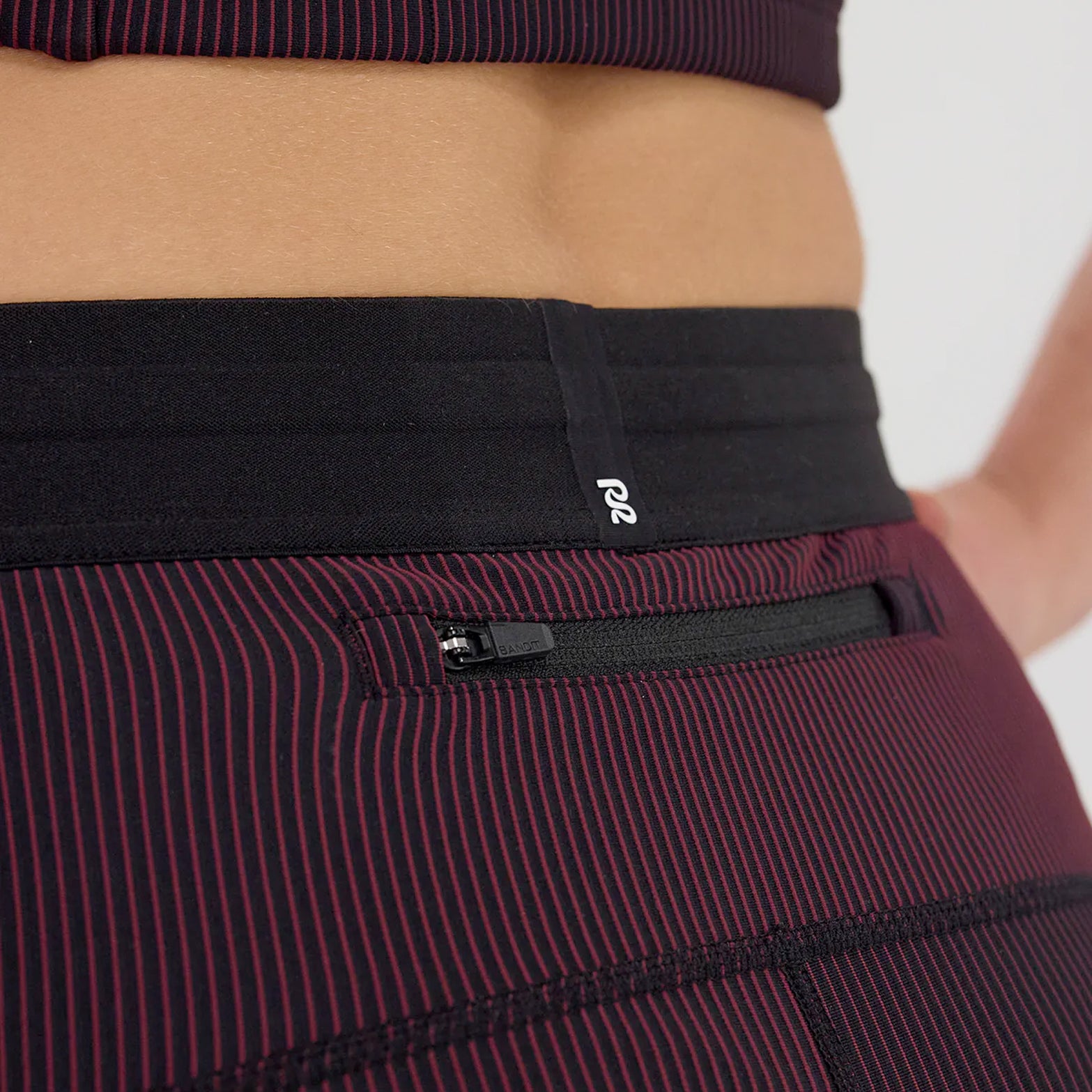 Women's Striped Cadence 5 Inch Compression Shorts Black / Fig - Achilles Heel