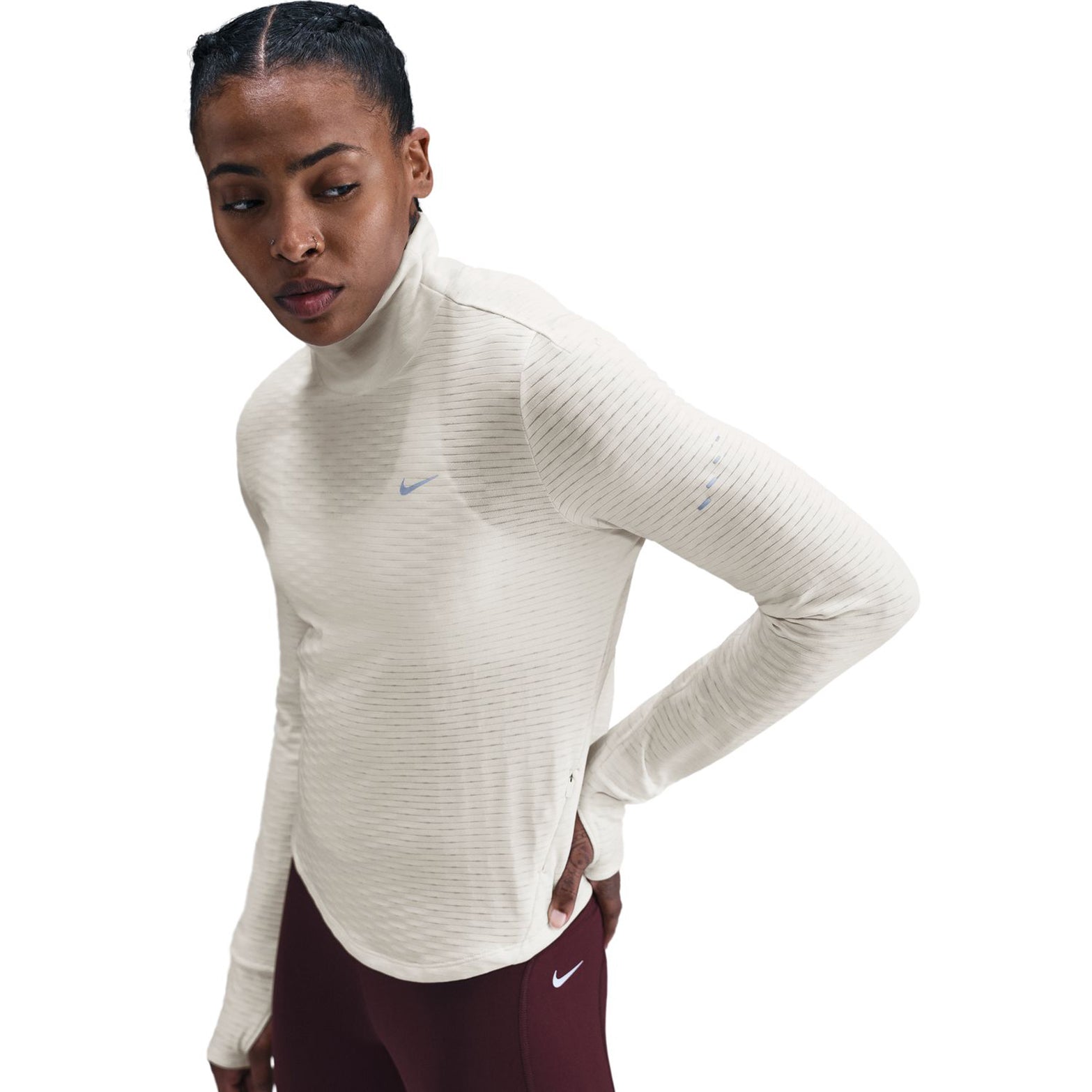 Women's Therma-FIT Turtle Neck Running Top Sail - Achilles Heel