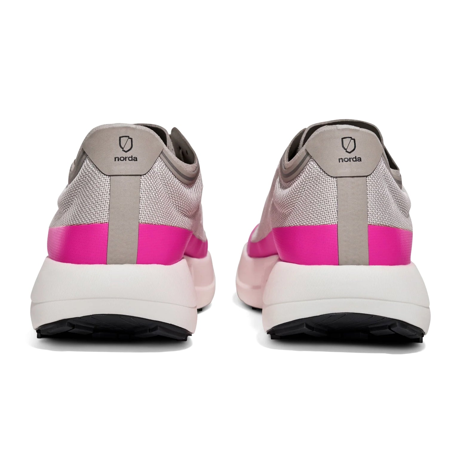 Women's norda 005 Trail Running Shoes Comet heel view showing pure Arnitel TPEE midsole with 7mm drop and 005 Fit-Lock System for unwavering stability during trail racing