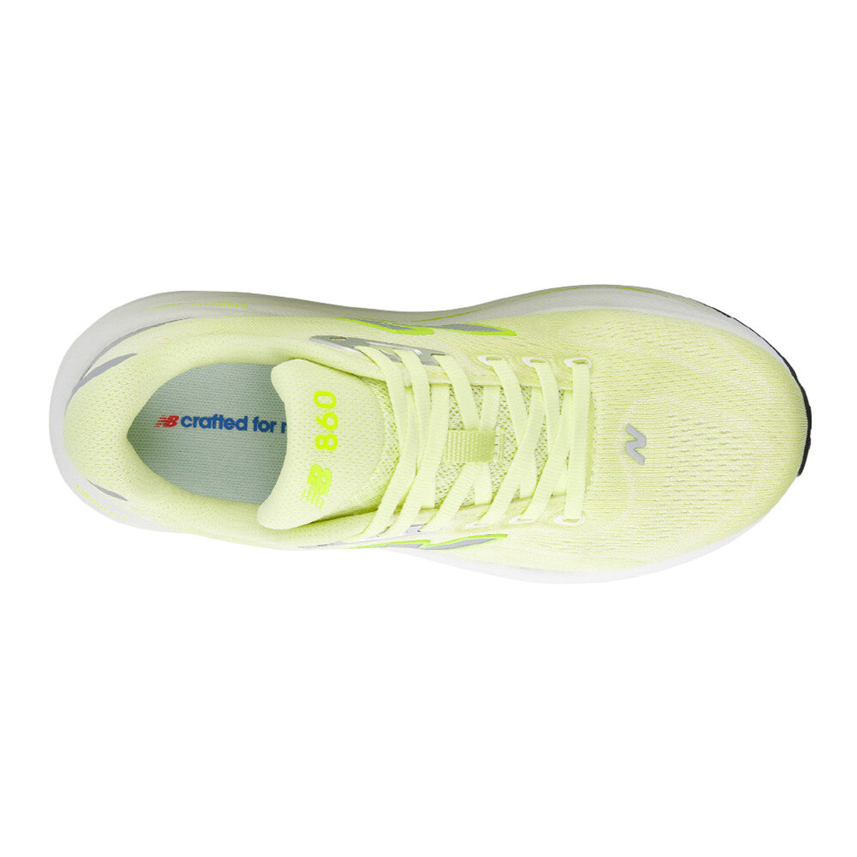 Women's New Balance 860v15 Running Shoes Fennel Seed Alkaline Green top view showing synthetic upper construction with breathable design for daily training