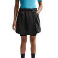 Women's Nike ACG Five Towers Skort Anthracite Summit White front view on female runner showing convertible three-way design with Dri-FIT moisture-wicking and embroidered ACG logo