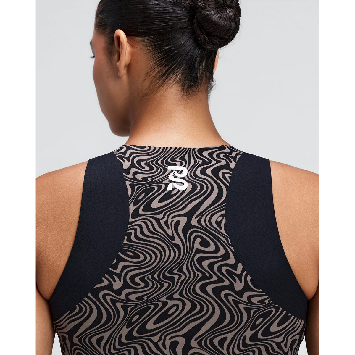 Women's Adapto 2-Way Zip Race Crop - Melted Marble Cocoa / Black