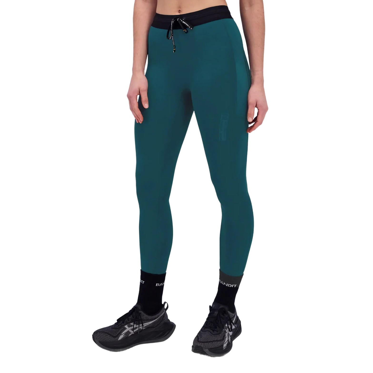 Bandit high-rise cold weather running tights in Brushed Stamina fabric front view on model