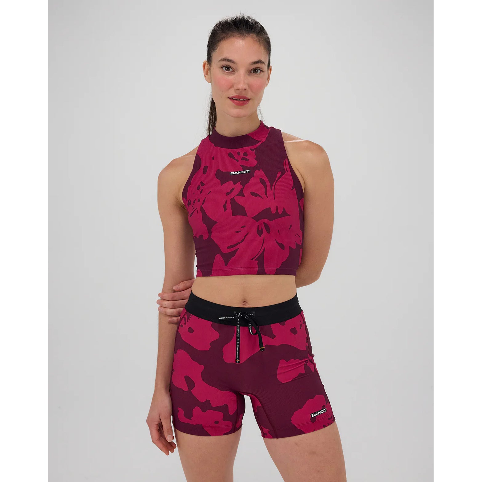 Women's Cadence Vaso Race Crop Fleura / Fig / Berry - Achilles Heel