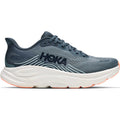 Women's HOKA Clifton 11 Running Shoes Faded Navy Glimmering Blue outer side view showing compression moulded EVA foam with smooth MetaRocker geometry for effortless daily road running
