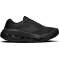 Women's On Cloudrunner 3 Max Running Shoes Black Black outer side view showing stability-engineered CloudTec cushioning with dual-layer Helion HF hyper foam midsole and wide base for supported daily running