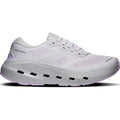 Women's On Cloudrunner 3 Max Running Shoes Frost Verbana outer side view showing stability-engineered CloudTec cushioning with dual-layer Helion HF hyper foam midsole and wide base for supported daily running