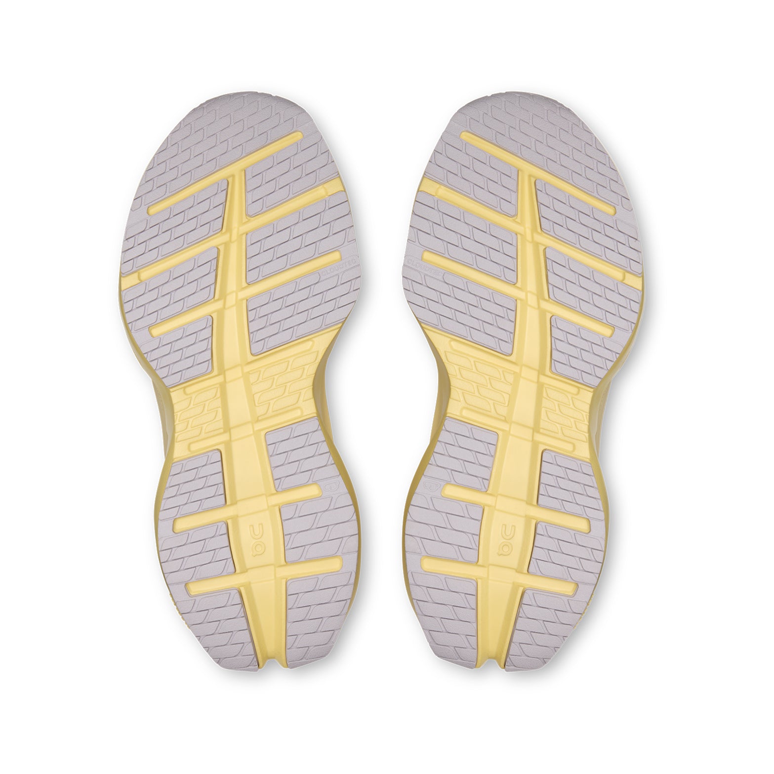 Women's On Cloudrunner 3 Max Running Shoes Ivory Dijon sole view displaying enhanced rubber outsole with wide base and stability-engineered CloudTec geometry for traction and lateral support