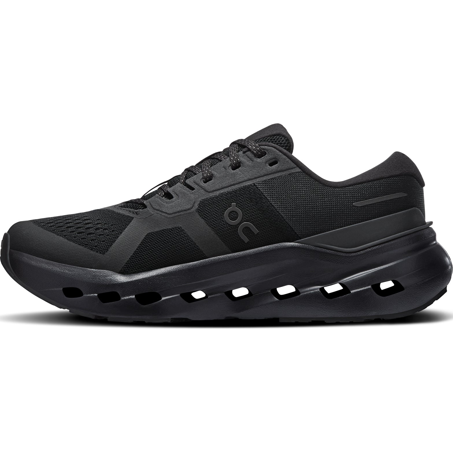 On Women's Cloudrunner 3 Wide Fit Running Shoes Black / Black at