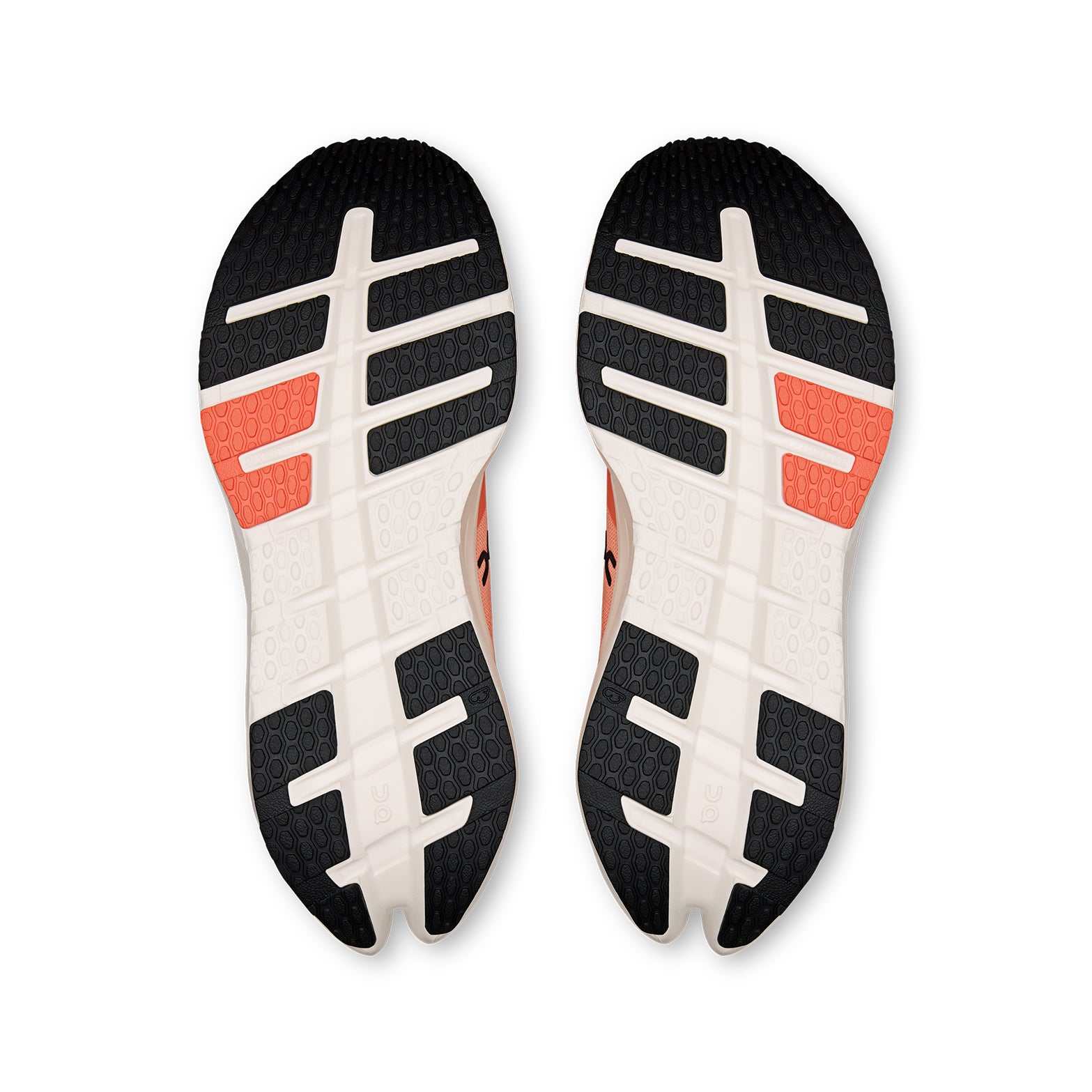 On Cloudrunner 3 women's running shoe in Sunstone / Ivory — outsole view showing durable rubber tread pattern and ivory CloudTec® Helion™ foam midsole stack with wide base platform
