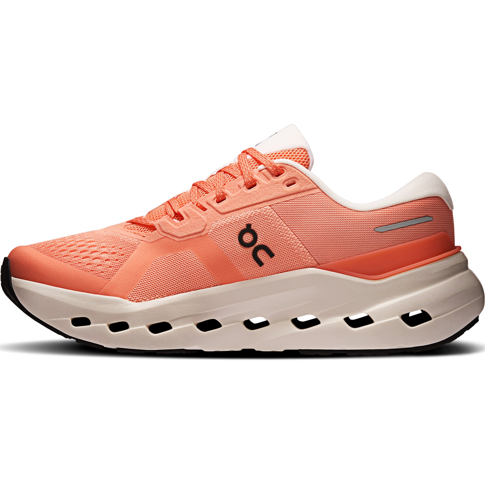 On Cloudrunner 3 women's running shoe in Sunstone / Ivory — inner view showing sunstone engineered mesh upper, ivory midsole detailing, enhanced medial support and CloudTec® Helion™ foam midsole construction