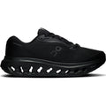 Women’s Cloudsurfer 3 Running Shoes Black / Black with a thick, hollow-cushioned midsole and black laces.