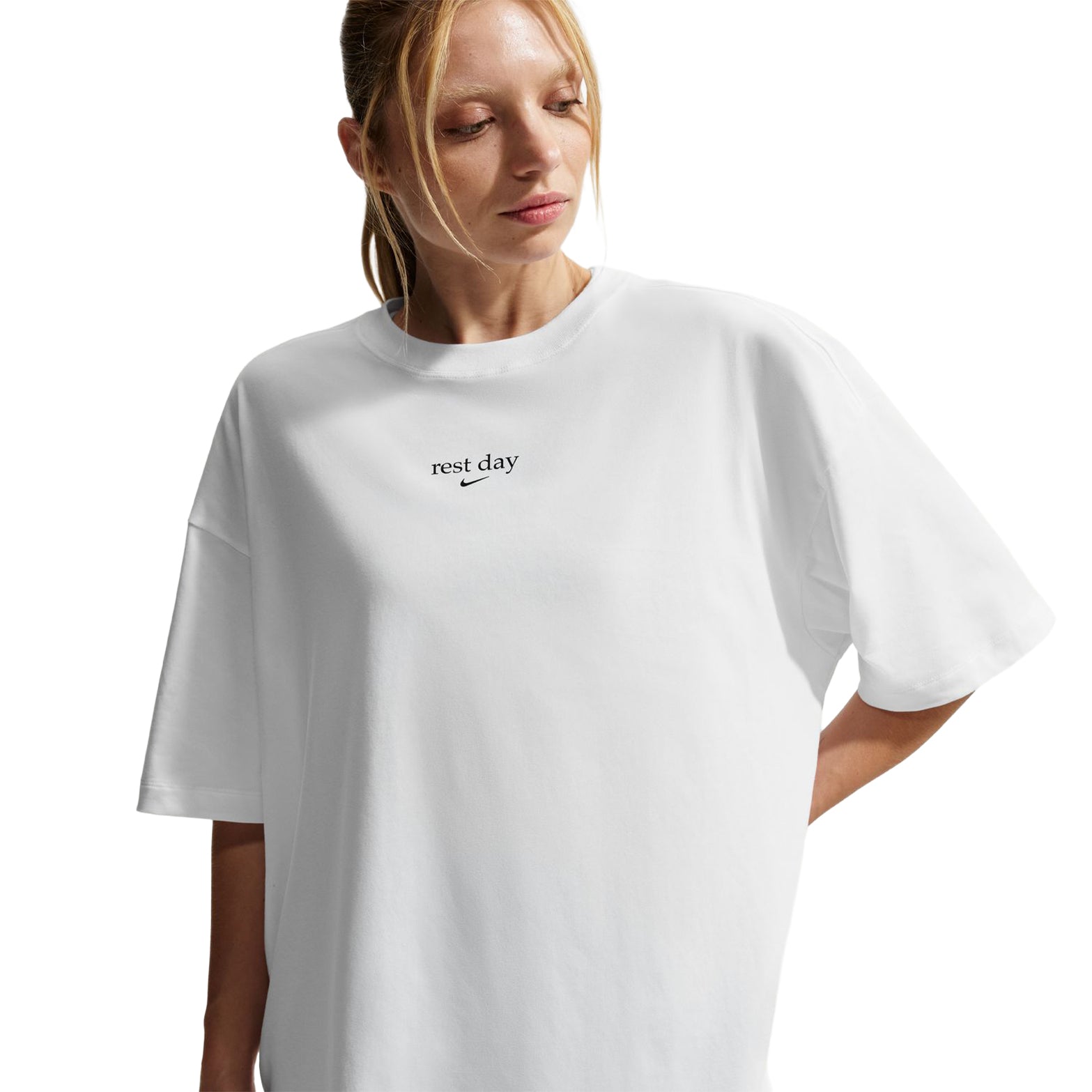 Women's Dri-FIT Oversized Tee White / Black - Achilles Heel