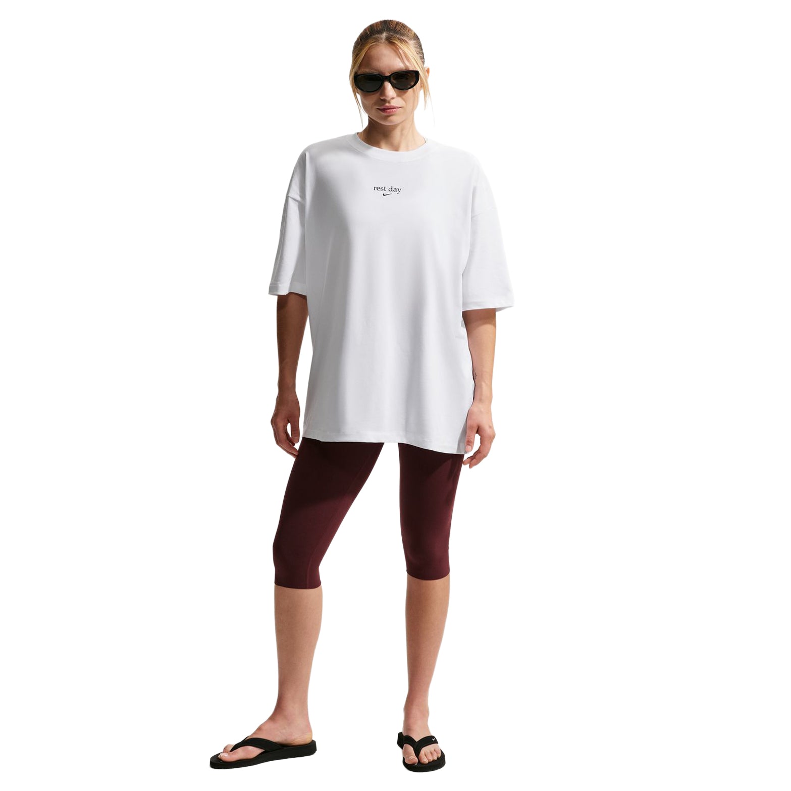 Women's Dri-FIT Oversized Tee White / Black - Achilles Heel
