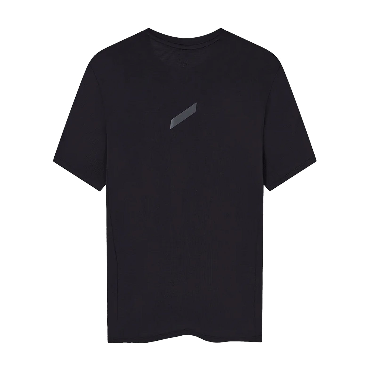 Women's Soar Eco Tech Tee Black back view showing bonded seam construction and reflective Soar logo