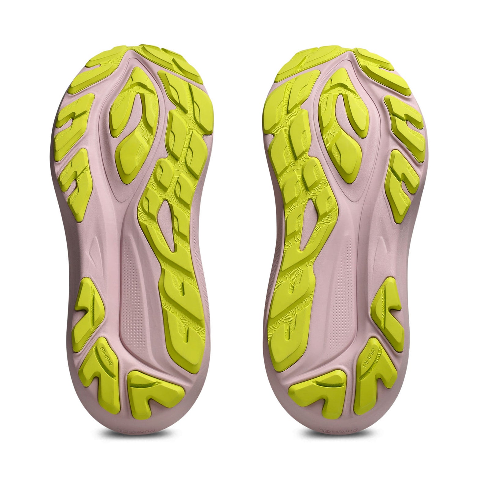 Women's ASICS GT-2000 14 TR Running Shoes Light Dust Cacti sole view displaying AHAR LO and SNOW RUBBER LO materials with trampoline-inspired outsole pod for gravel traction