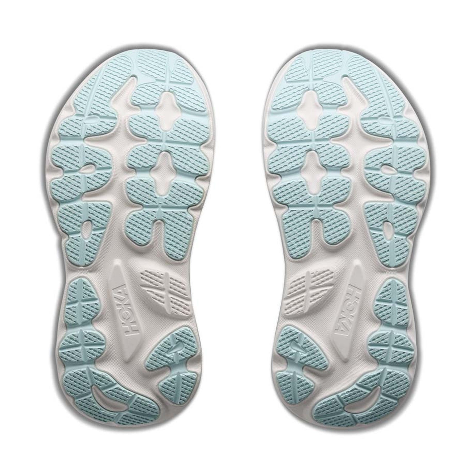 Women's HOKA Gaviota 6 Running Shoes Faded Navy Glimmering Blue sole view displaying durable outsole with stability construction for reliable daily road traction