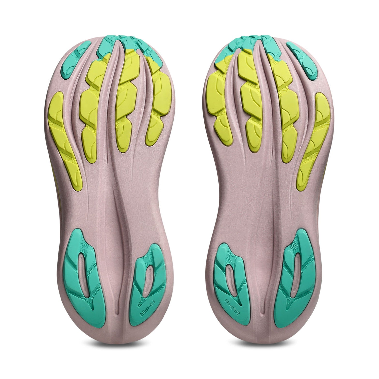 Women's ASICS Gel-Nimbus 28 TR Running Shoes Light Dust Clay Canyon sole view displaying ASICSGRIP outsole with AHAR LO rubber for gravel and mixed terrain traction