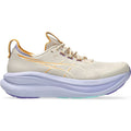 Women's ASICS Gel-Nimbus 28 TR Running Shoes Simply Taupe Fresh Air outer side view showing FF BLAST PLUS cushioning with PureGEL technology and ASICSGRIP outsole for cloud-like comfort on gravel and mixed terrain