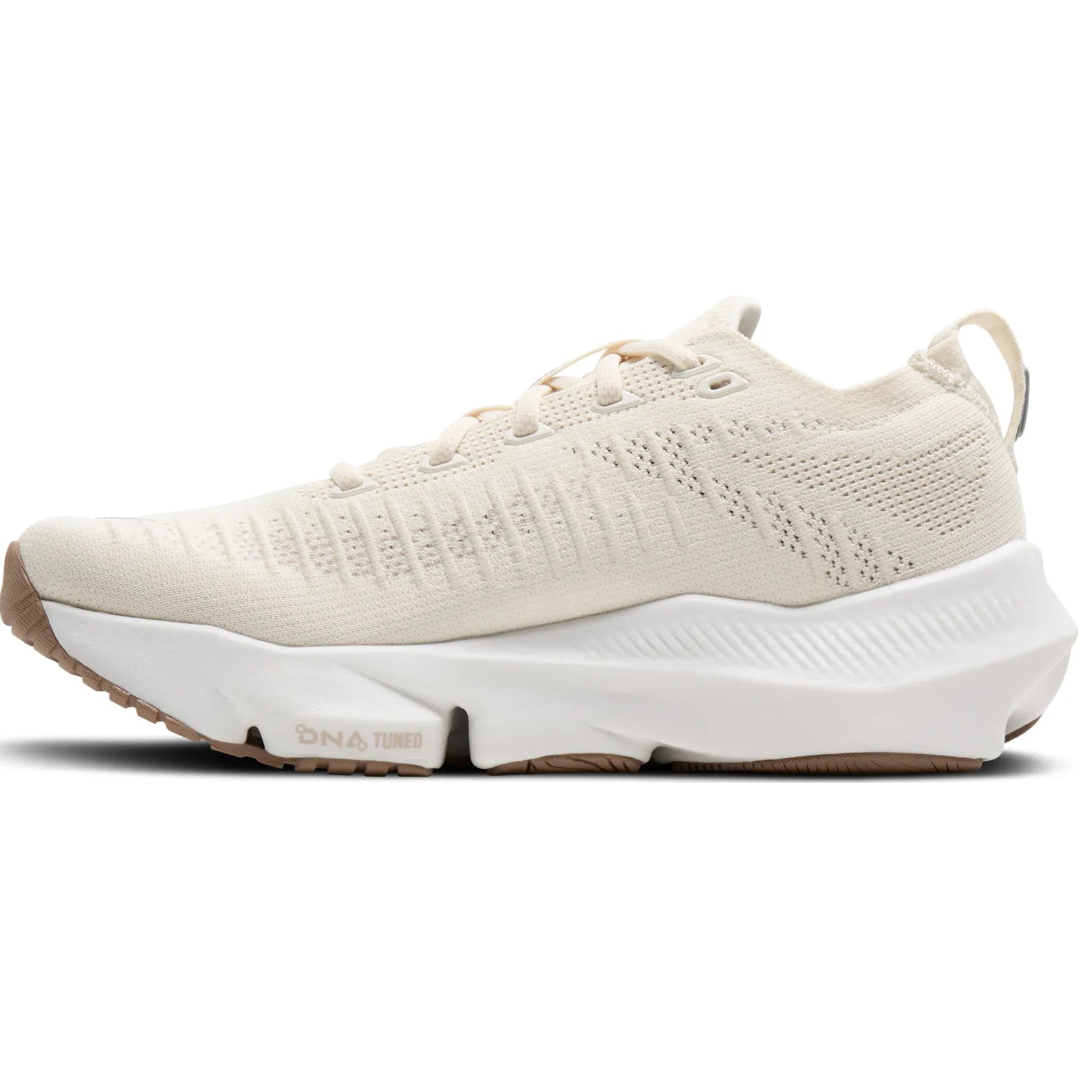 Brooks Women's Glycerin Flex Running Shoes Coconut Chateau Portabella inner side view with FlexZone™ midfoot technology