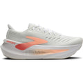 Women's Brooks Glycerin Max 2 Running Shoes White Orange outer side view showing nitrogen-infused DNA TUNED foam with dual-cell construction and GlideRoll Rocker