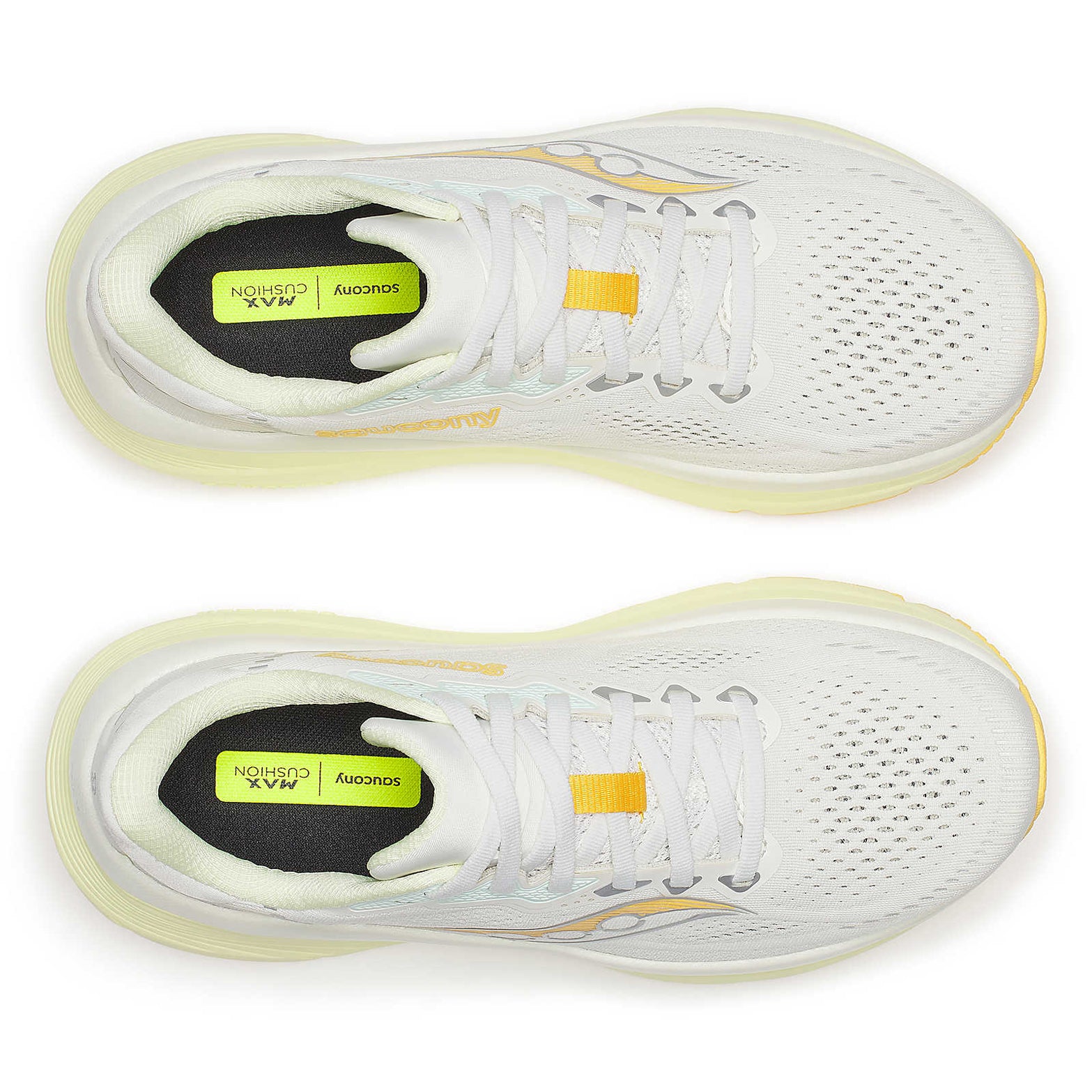 Women's Saucony Guide 19 Running Shoes Ivory Tender top view showing flexible mesh upper with adaptive fit construction