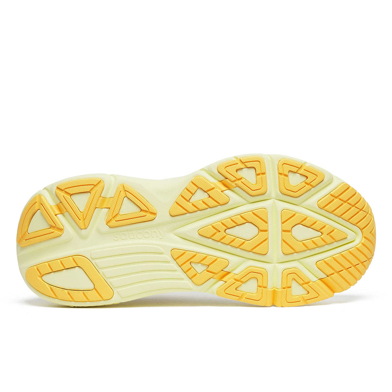 Women's Saucony Guide 19 Running Shoes Ivory Tender sole view displaying enhanced forefoot flexibility and durable outsole construction