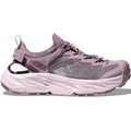 HOKA Hopara 2 women's sandal in Fragrant Lilac / Lilac Cream — outer view showing fragrant lilac recycled knit upper with lilac cream accent detailing, Cordura® mesh overlay and sticky rubber outsole profile
