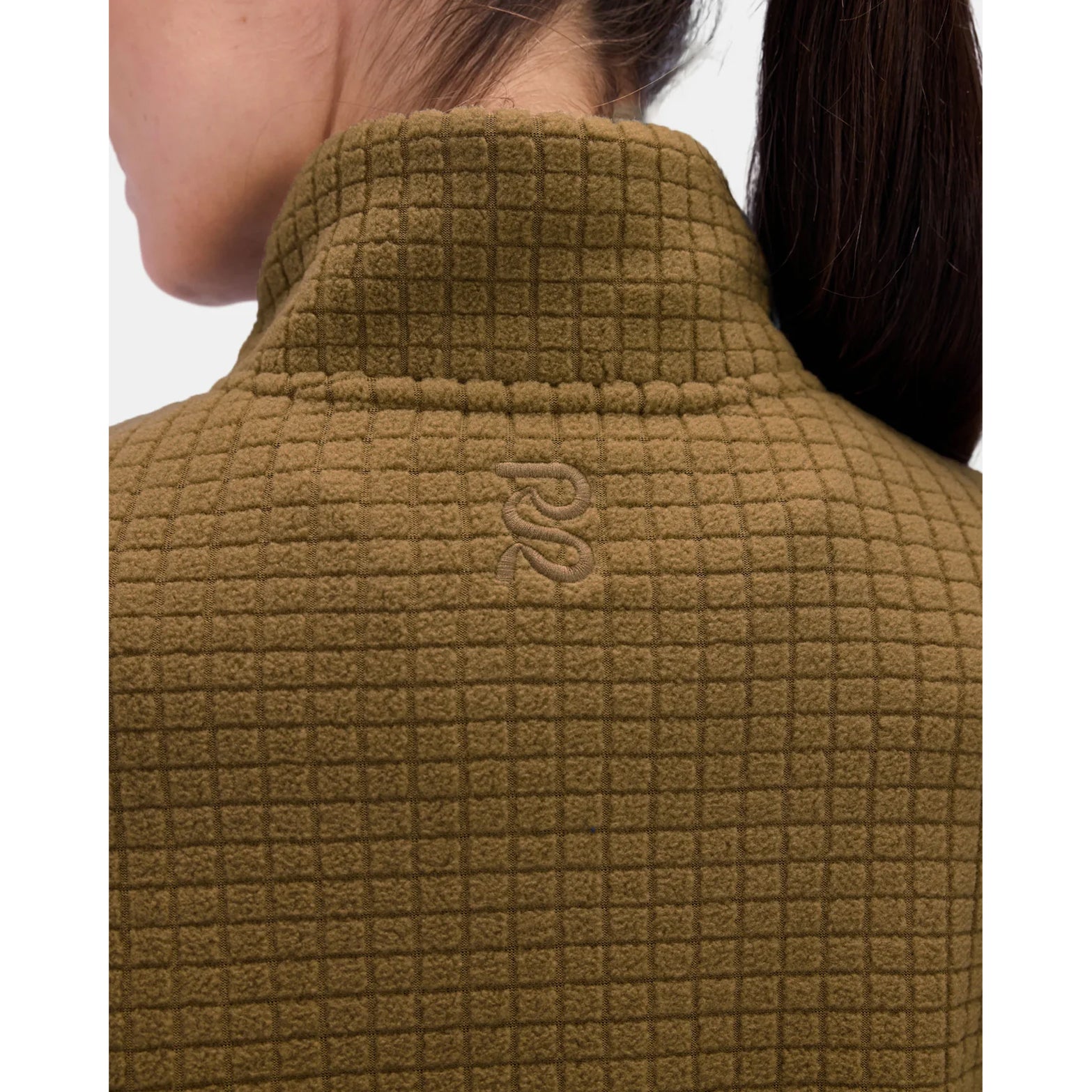 Women's MacroSoft Grid Quarter Zip Top Antique Brass - Achilles Heel