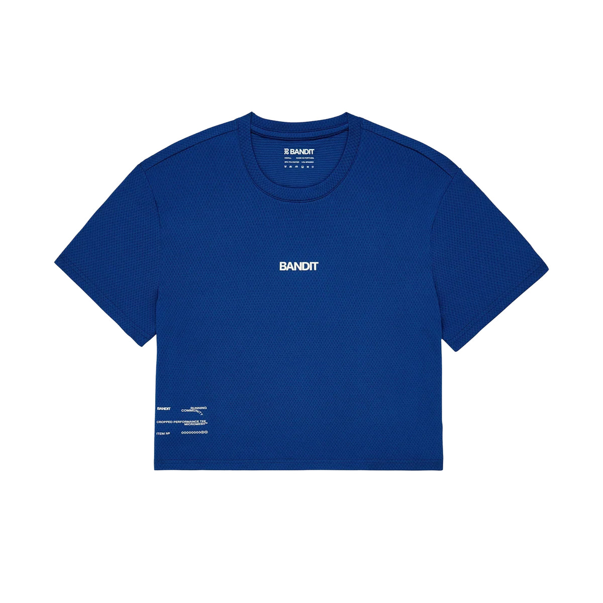 Women's Micromesh Cropped Run Tee Bauhaus Blue