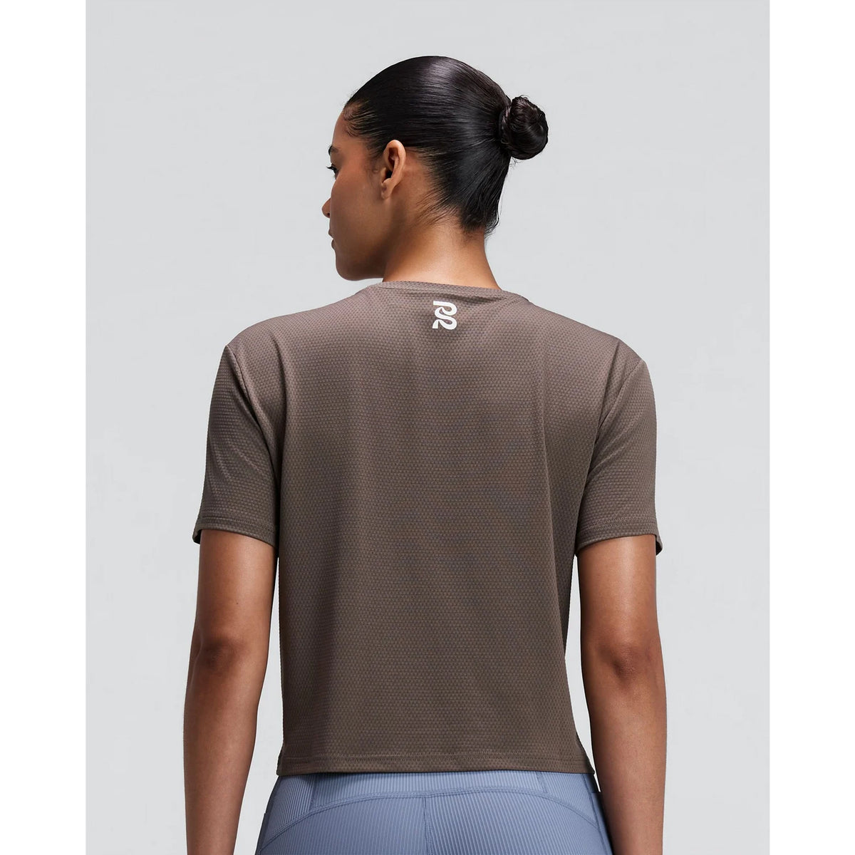 Women's Micromesh Cropped Run Tee Cocoa
