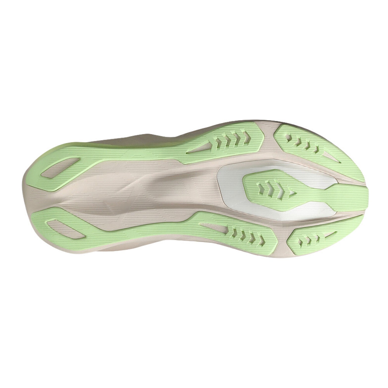 Women's ASICS Novablast 6 Running Shoes Rose Dust Illuminate Yellow sole view displaying ASICSGRIP forefoot rubber and AHAR LO outsole for reliable traction and confident stride during training