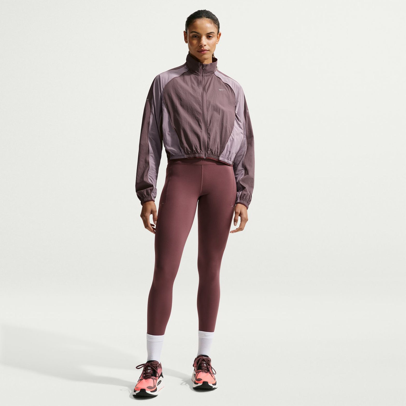 Women's Repel Running Jacket Tattoo / Light Violet Ore / Burgundy Crush