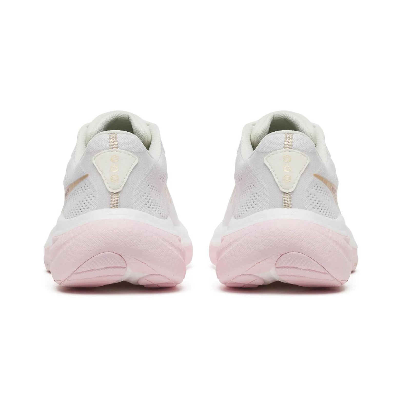 Women's Saucony Ride 19 Running Shoes White Silk heel view showing cushioned midsole stack for comfortable everyday running