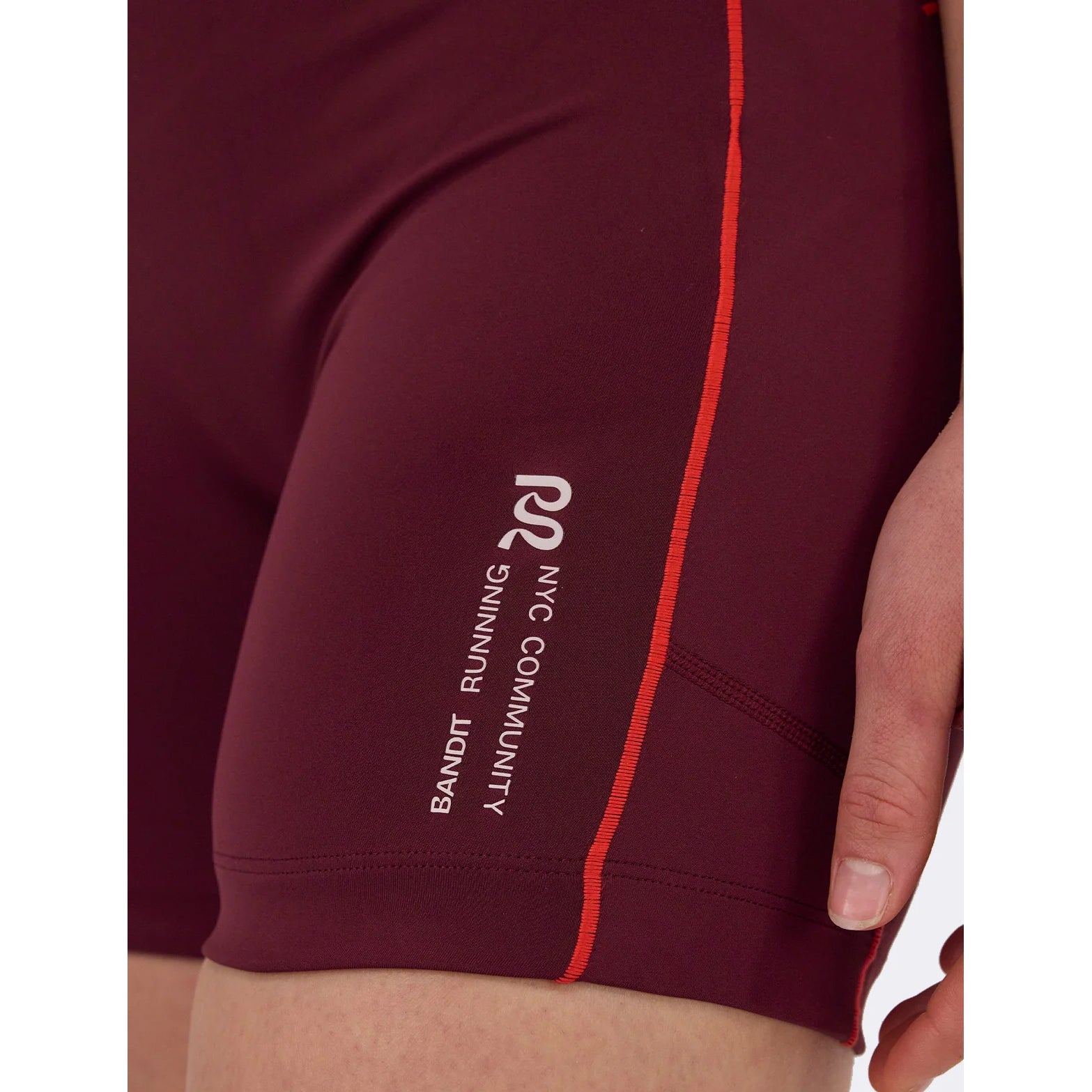 Women's Stamina 5 Inch Pop Stitch High Waist Compression Shorts Fig / Intense Red - Achilles Heel