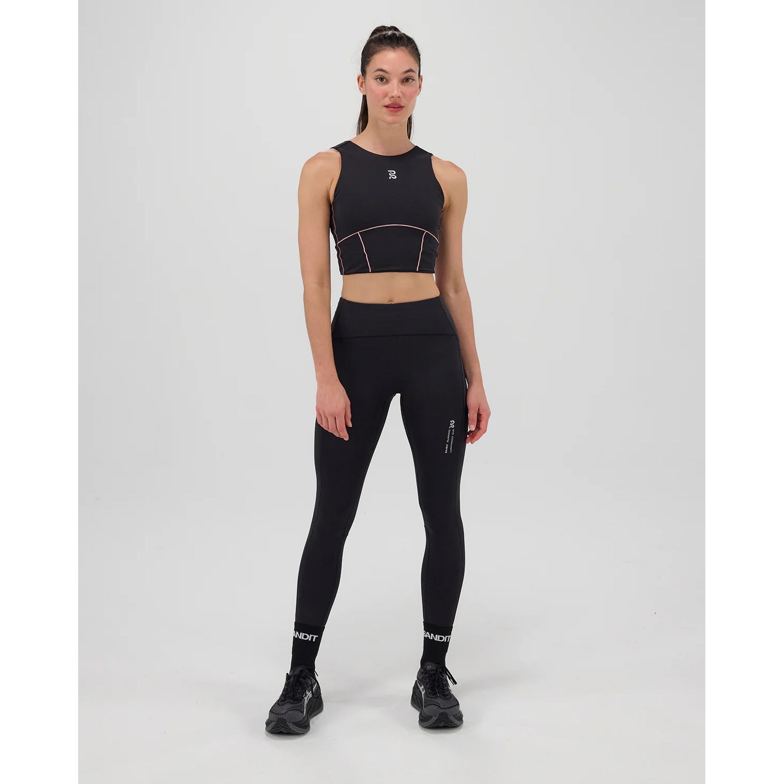 Women's Stamina Pop Stitch High Waist Leggings Black - Achilles Heel