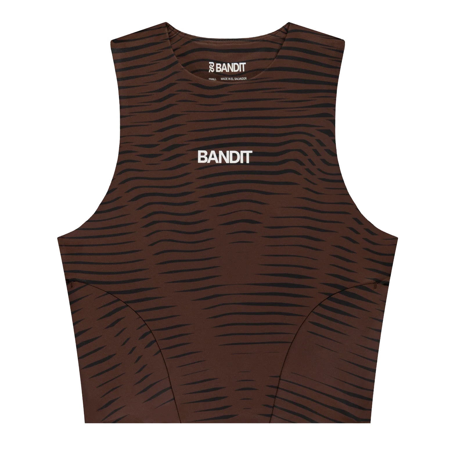 Women's Bandit Stamina Race Crop Organic Stripe Cacao product shot